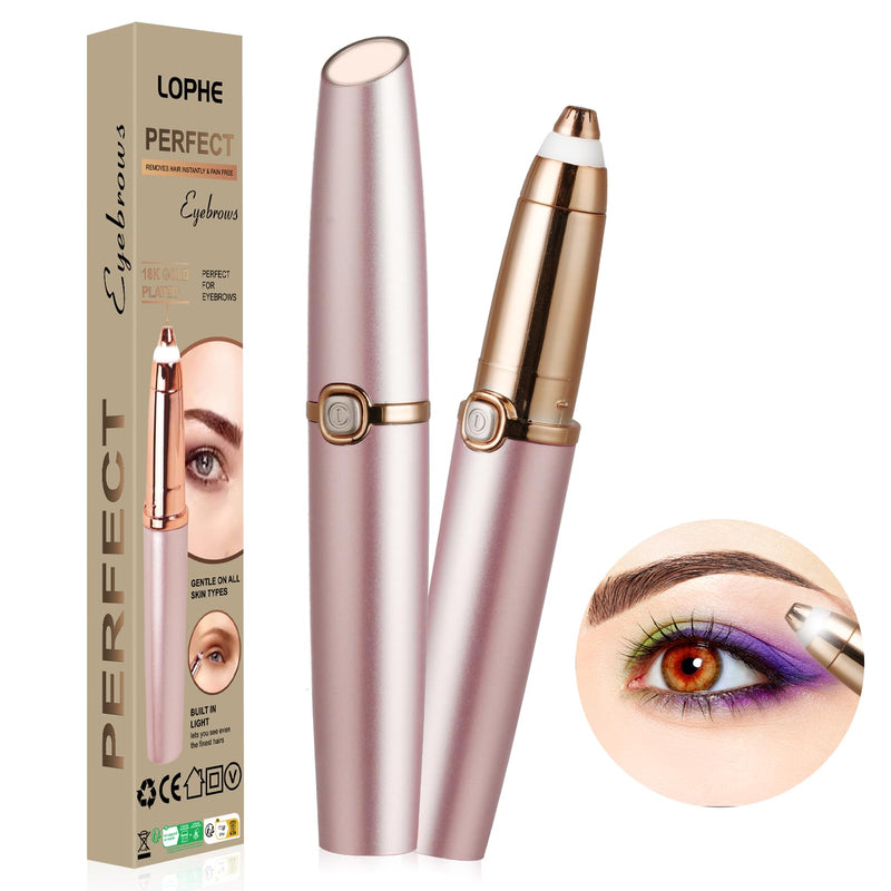 [Australia] - LOPHE eyebrow razor, eyebrow trimmer for women, eyebrow razor electric, painless and precision eyebrow trimmer for travel, on the go, gift (rose gold) rose gold 