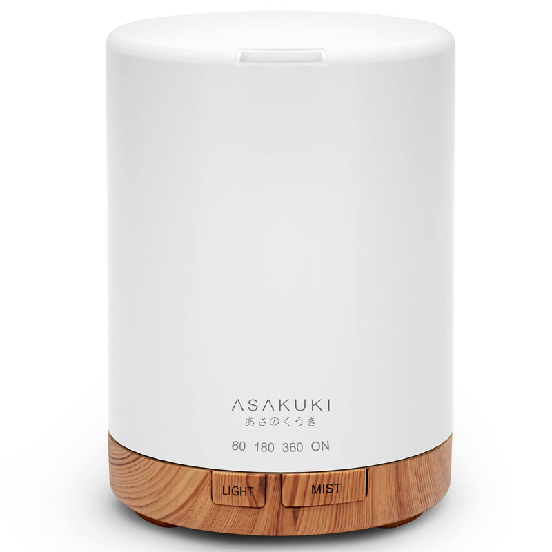 [Australia] - ASAKUKI Aroma Diffuser 300 ml for fragrance oils, 5 in 1 ultrasonic aromatherapy diffuser, humidifier with timer, automatic switch-off when waterless, brown 