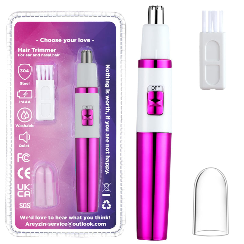 [Australia] - Nose Hair Trimmer Women, Women's Painless Ear and Nose Hair Trimmer for Women, Eyebrow Face Ear Hair Trimmer Nose Hair Trimmer Professional Waterproof, Rose Purple 