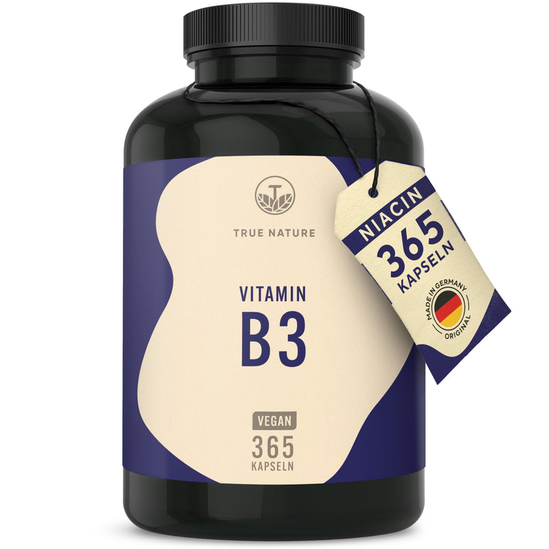 [Australia] - Vitamin B3 Niacin - High dosage: 500mg Nicotinamide - 365 capsules - 1 year supply - Flushfree - Nerves/Skin - vegan - TRUE NATURE 226 g (pack of 1) 