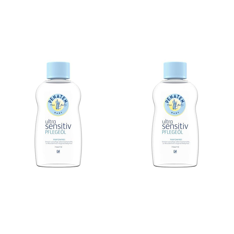 [Australia] - Penaten Baby Ultra Sensitive Care Oil, Fragrance-Free, Nourishing Baby Oil & Baby Care Massage Oil for Gentle Cleansing and Care of Sensitive Baby Skin (1 x 200ml) (Pack of 2) 