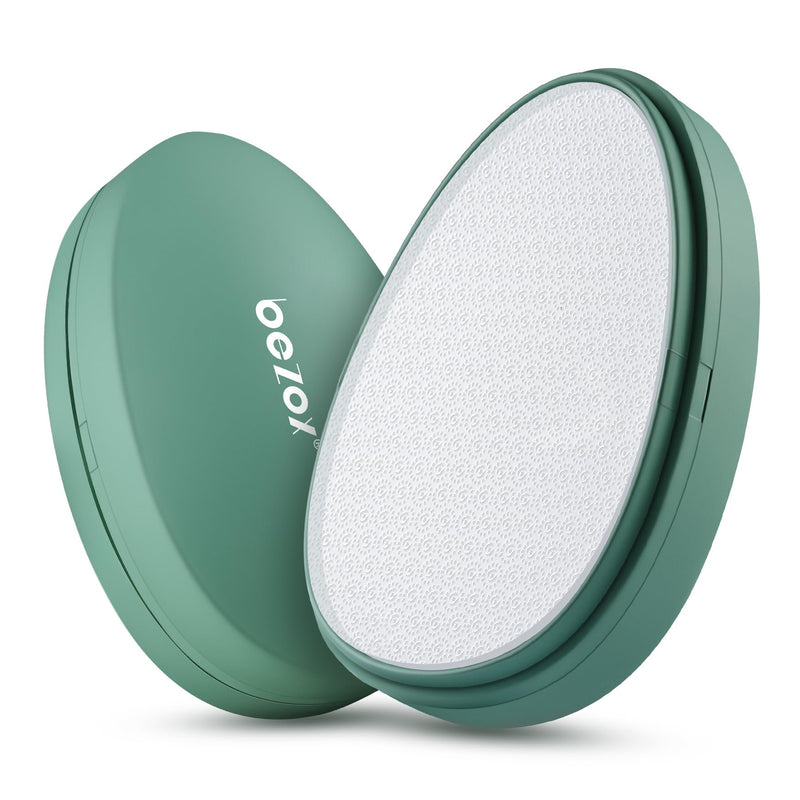[Australia] - BEZOX 2-in-1 Nano Glass Callus Remover - Highly effective callus file for velvety-soft feet - Professional foot care safely & quickly For removing calluses on wet and dry feet Green 