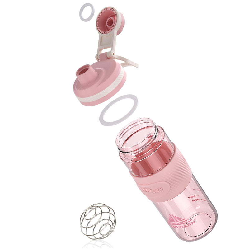 [Australia] - PZMLOASN protein shaker, shaker for protein and sports drinks - for super creamy fitness protein shaker, shaker protein shake 650 ml - durable, leak-proof, gym shaker BPA-free (pink, 650 ml) pink 650 ml 