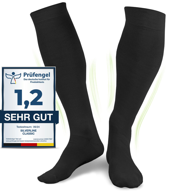 [Australia] - Medical compression stockings for men and women made from 60% organic cotton M (38-40) black 