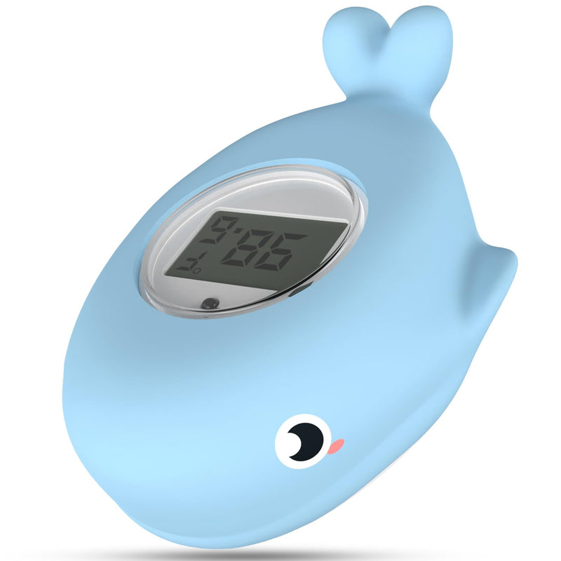 [Australia] - BabyElf Newborn Bath Thermometer, Room and Bath Thermometer, Fast and Accurate Water Reading with Silent Alarm, Digital Floating Bath Thermometer Blue 