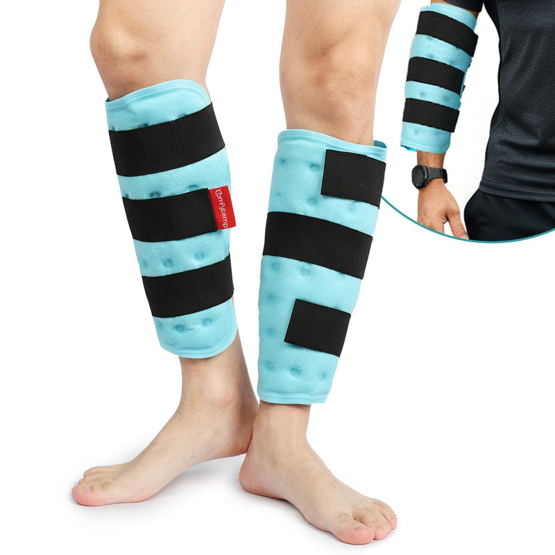 [Australia] - Comfytemp Universal Cooling Sleeve (Pack of 2) Cooling Bandage Cooling Pads for Legs Arms Calves Knees Elbows Shoulders Neck with 3 Velcro Fasteners 30 x 30 cm Cold Warm Compress Reusable Cooling Packs 