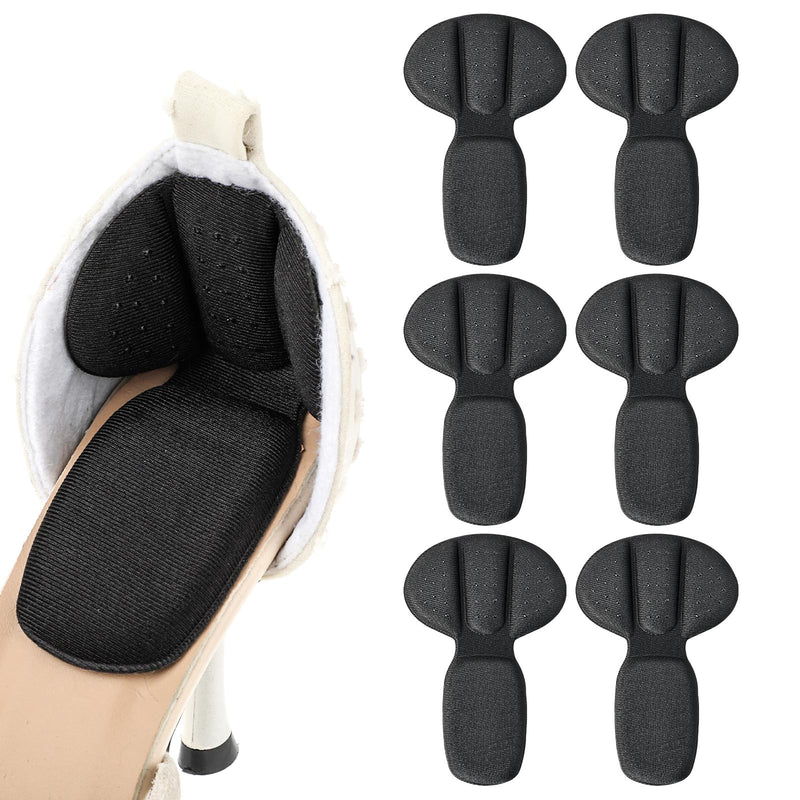 [Australia] - Sibba 3 Pairs of Heel Pads 2-in-1 Shoe Insoles Women's Shoes Heel Protection Heel Grips for Large Shoes Heel Cushion Self-Adhesive Heel Insoles Men's Shoes Shoe Repair Heel Protector (Black) 
