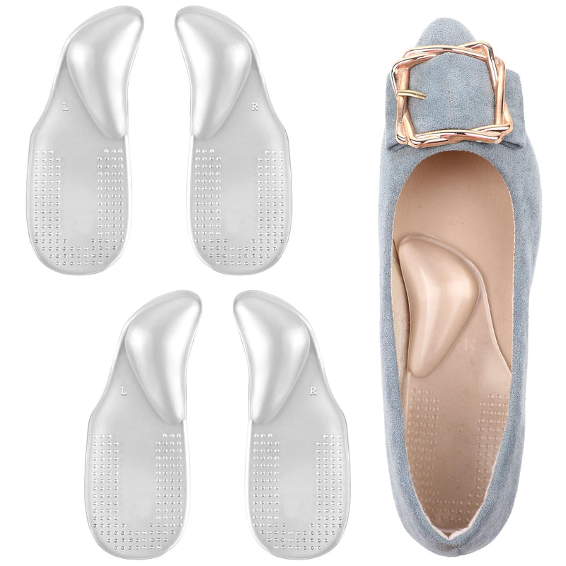 [Australia] - COMNICO 2 Pairs of Arch Pads Gel Arch Support Insoles Silicone Foot Insoles Self-Adhesive Orthopedic Insoles Heel Cushion for Foot Pressure and Foot Pain Relief (Transparent) 