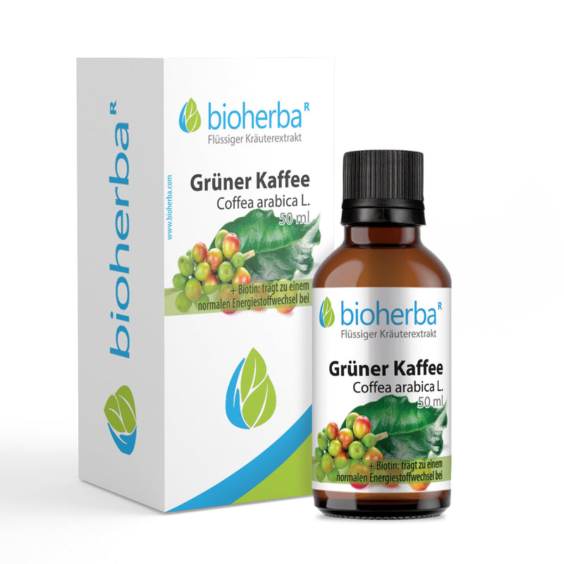 [Australia] - Coffee Green coffee drops 50 ml - tincture from the seeds of Coffea arabica L., refined with biotin VEGAN 1 piece 