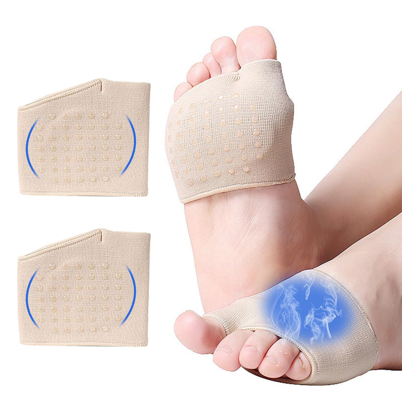 [Australia] - Ruayia Bunion pad forefoot, reusable forefoot pad, fabric forefoot pads, non-slip feet soles, ball of foot metatarsal cushion, high heel insoles pads - skin color - S 