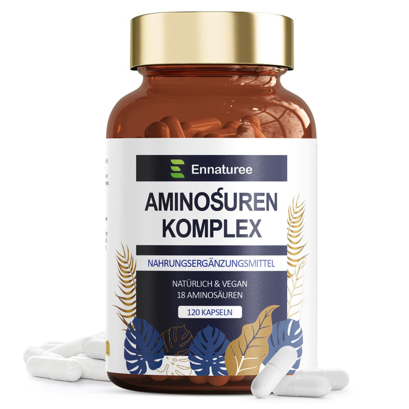 [Australia] - 18 amino acid complex high dose 1447mg - 9 EAA + 9 NEAA, amino acid capsules with BCAA (leucine, isoleucine, valine), 8 essential amino acids for men and women, naturally vegan - 120 capsules 