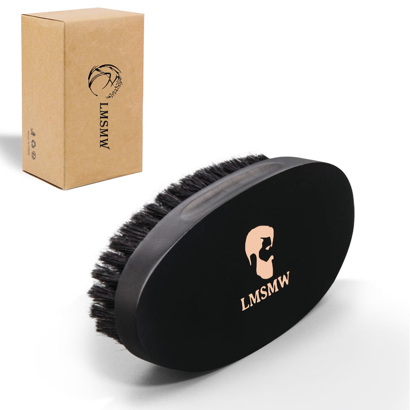 [Australia] - Black Beard Brush for Men - Natural Boar Bristles, Compact Size for All Beard Shapes & Travel, Ideal for Daily Beard Care 