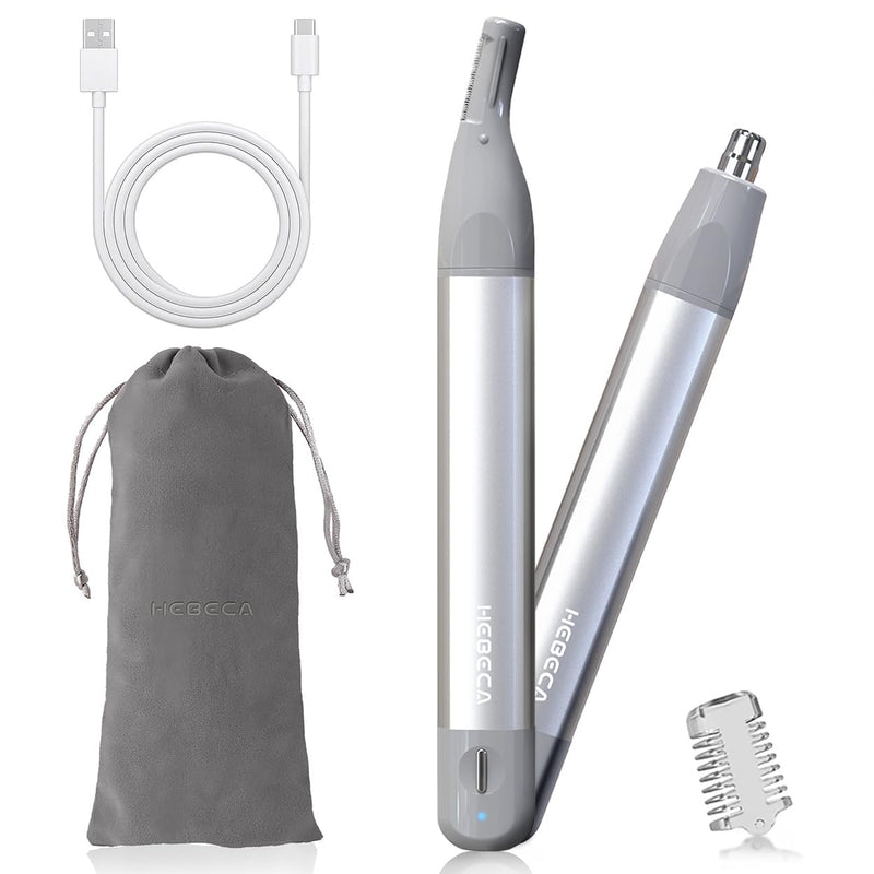 [Australia] - HEBECA Nose Hair Trimmer Men Women - 2 in 1 Nose Trimmer Women Electric - Nose and Ear Trimmer Nose Hair Trimmer Men Portable Rechargeable 