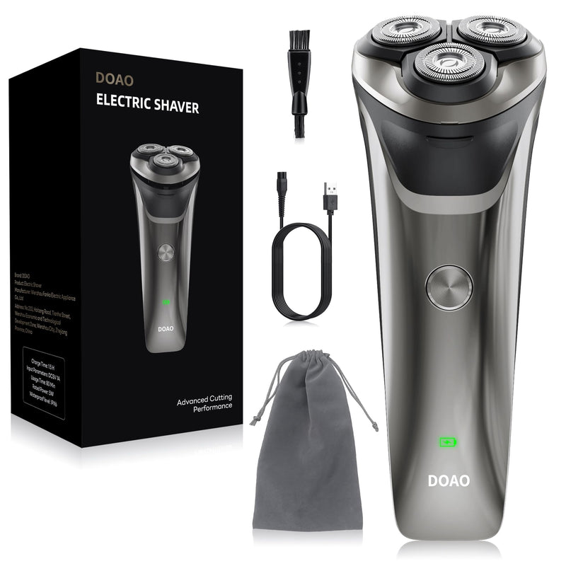 [Australia] - DOAO Men's Electric Shaver, 2025 Upgrade Men's Electric Shaver Men's 2 in 1 Waterproof Wireless Rotary Shaver for Face Wet and Dry Shaver (A3) A3 