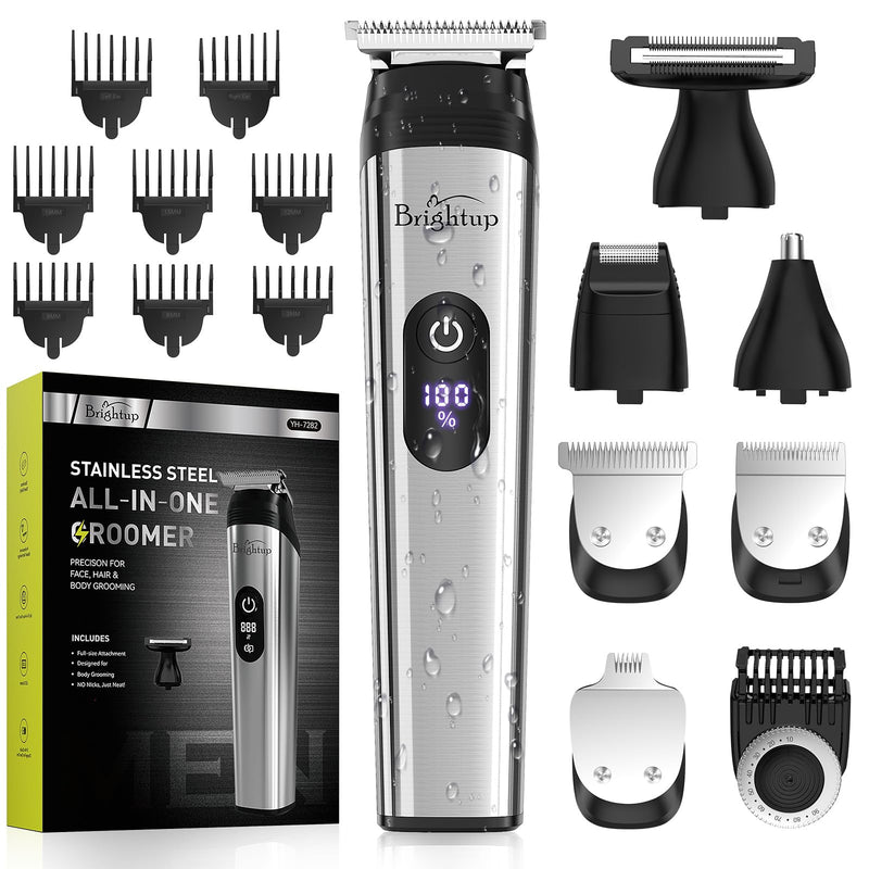 [Australia] - Brightup Beard Trimmer Men, Beard Trimmer for Men, IPX7 Waterproof Hair Clipper Hair Trimmer for Beard, Head, Body, Groin and Face, Electric Shaver 