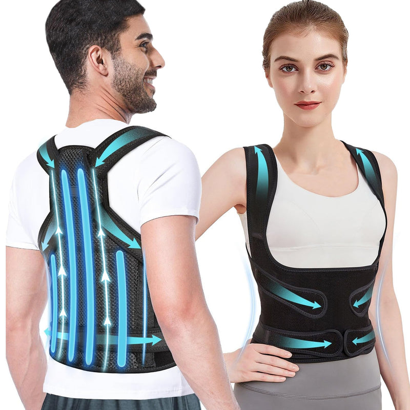 [Australia] - Back straightener, posture correction back for women and men, scoliosis and round back correction, provides shape for neck, shoulders, back, adjustable full backrest for women and men (S) S 