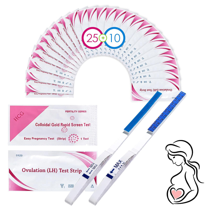 [Australia] - 25 ovulation test + 10 pregnancy test, desire to have children, ovulation test kit, reliable cycle and fertility monitoring, fertility test for women/ovulation (25 LH + 10 HCG) 1 piece (pack of 35) 