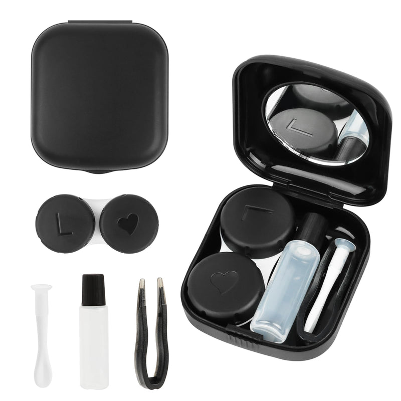[Australia] - Pack of 2 contact lens containers, contact lens storage, contact lens holder with mirror, contact lens box, portable contact lens container, travel contact lens accessories, for traveling at home outdoors 