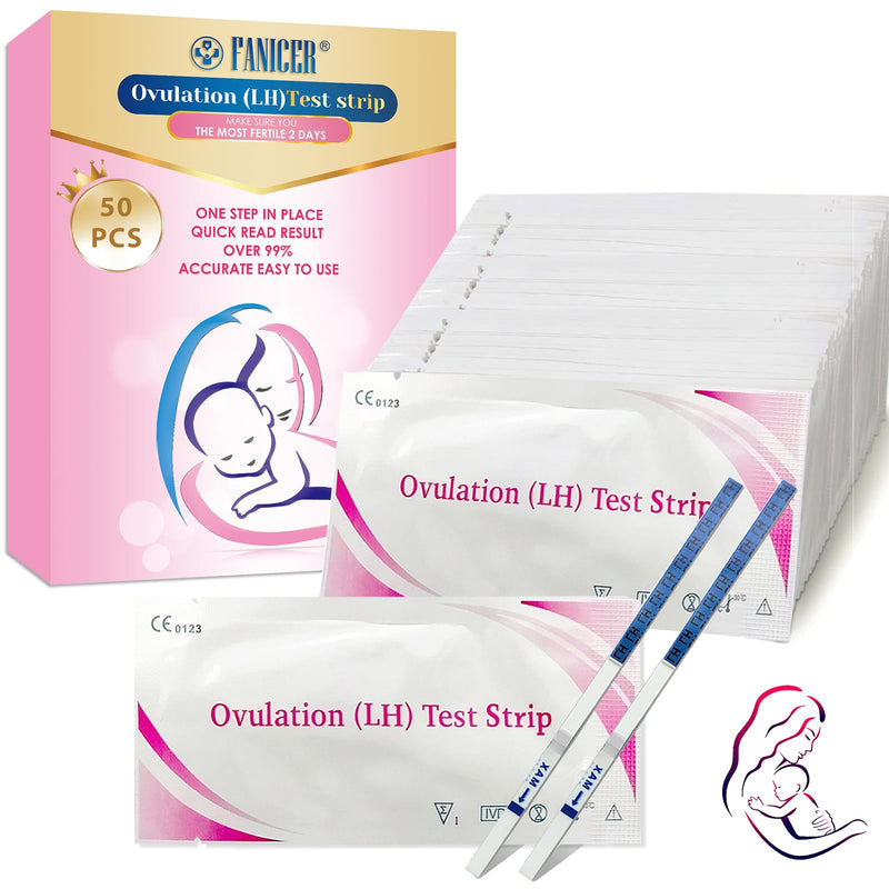 [Australia] - Pack of 50 ovulation test strips, ovaluation tests, ovulation test, sensitive ovulation tests, 25 miu/ml optimal sensitivity, fertility test for women, quick and accurate results 