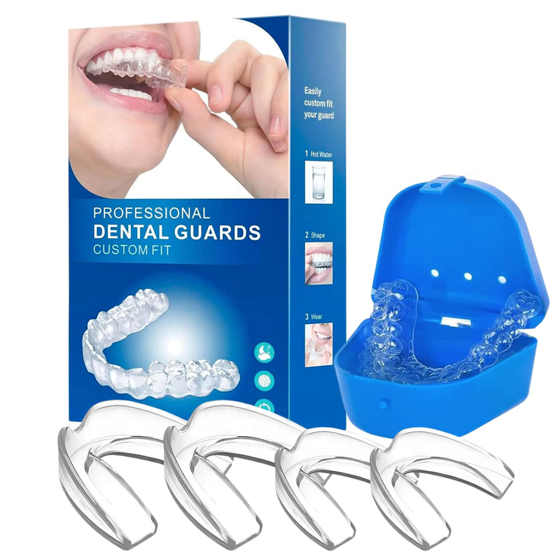 [Australia] - Grinding splint for night, dental splint mouth guard set of 4, bite splint for night, used for reducing teeth grinding, effective snoring stopper, bite splint teeth, improves sleep 