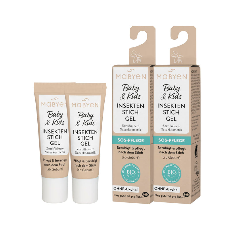 [Australia] - MABYEN Baby & Kids Insect Bite Gel Set (2x10ml) | nourishes, cools and soothes after the bite - certified natural cosmetics, vegan, alcohol-free - suitable from birth - made from plant extracts 