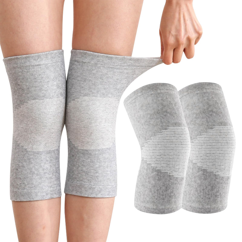 [Australia] - Bamboo knee bandage with compression, bamboo knee bandage, knee bandage for men and women, knee bandages for women, knee bandage for women's arthrosis, knee sleeves, knee orthosis knee bandage sports knee pads (gray, XL) XL gray 