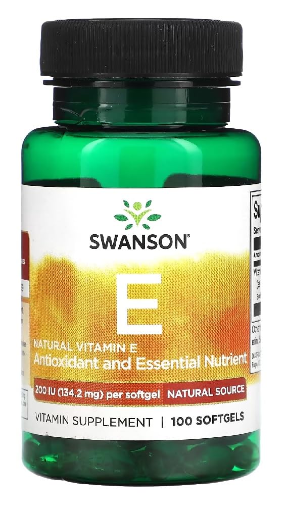 [Australia] - Swanson - Natural Vitamin E | Antioxidant Support, Free Radical Protection - 100 Softgels 
