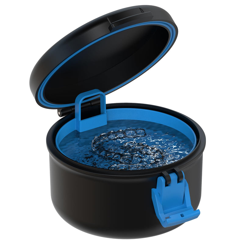 [Australia] - BVN tooth protection cleaning box braces tooth protection boxes dentures box denture cleaning case (black + blue) black blue 