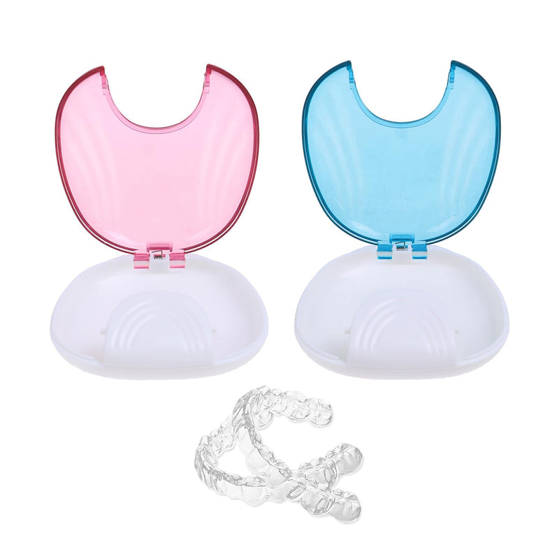 [Australia] - 2pcs Dental Boxes, Denture Storage Box, Retainer Storage Box, Fixed Box Storage Box, Mouth Guard Storage Box (Pink, Light Blue) 