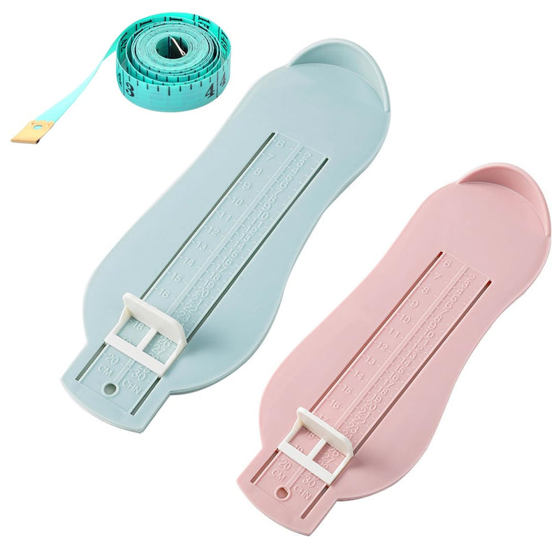 [Australia] - YATEICBC 2 pieces baby foot length ruler tool, baby foot measuring device + 1 soft ruler, foot measuring device, foot measuring device for children, children's ruler measuring tool, shoe size measuring ruler, foot measuring device set 