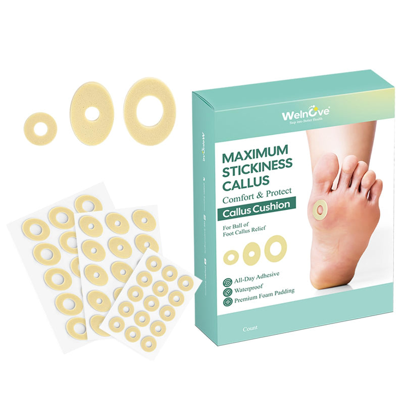 [Australia] - Welnove Callus Cushion for Toes - Callus cushion with water-repellent self-adhesive adhesive, improved adhesion, provides cushioning and reduces pain from corns, protects feet and toes 