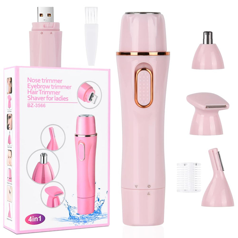 [Australia] - ACWOO Electric Shaver for Women, Electric Shaver for Women, 4-in-1 Wet and Dry Shaver, Painless Epilator for Bikini Area, Armpits, Legs, Arms and Face, Waterproof, USB Charging 