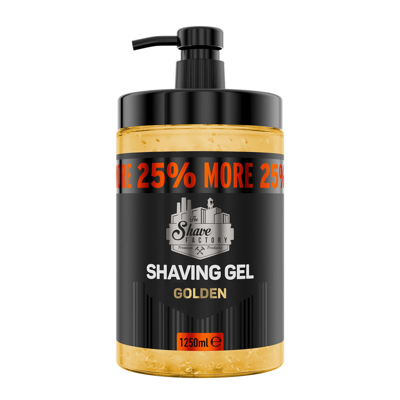 [Australia] - The Shave Factory Shaving Gel - Perfect shaving experience, moisture, protection and comfort for men - Premium shaving gel for an ultra-smooth and refreshing shave (Golden, 1250ML) 