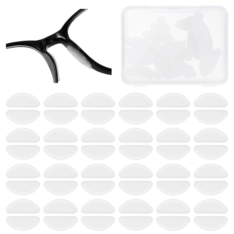 [Australia] - Qianyu 24 Pairs of Non-Slip Glasses Pads Self-Adhesive Glasses Nose Pads Soft Silicone Glasses Pads Nose Thin Glasses Nose Pad for Full Format Sunglasses Glasses Accessories Summer Men Women Transparent 