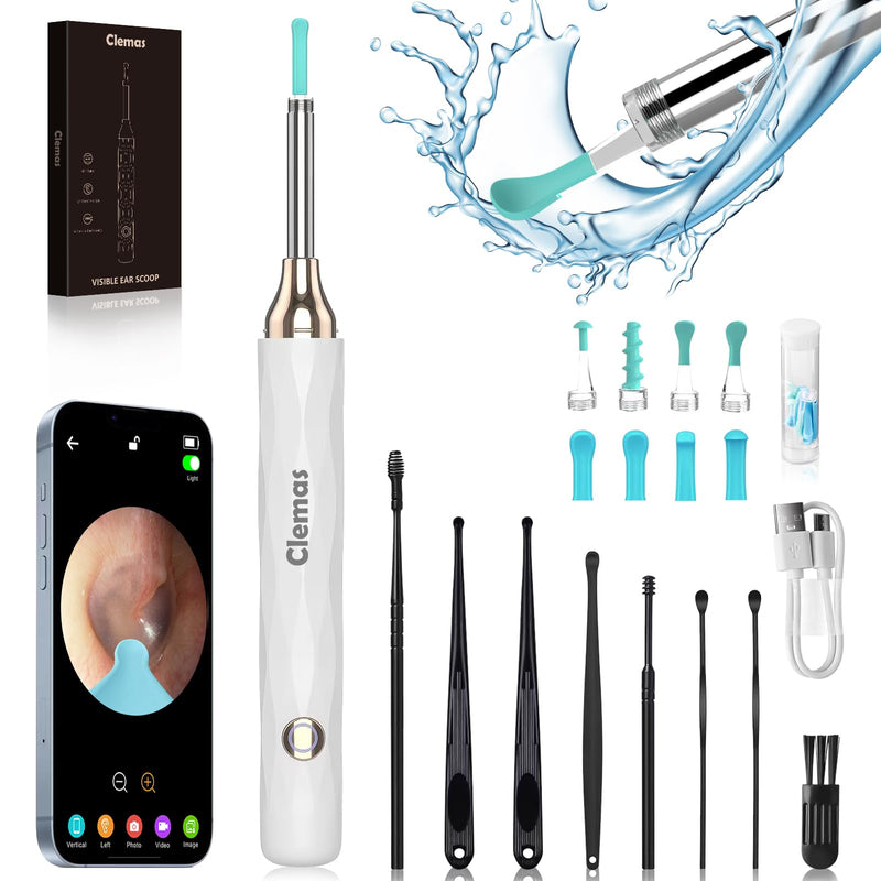[Australia] - Earwax Remover Otoscope, 1296P HD WiFi Ear Cleaner Camera, IP67 Waterproof, 6 LED Lights, 3.5mm Lens, 360° Wide Angle, Compatible with iPad and Android 