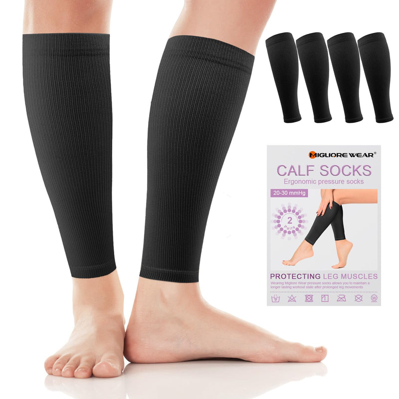 [Australia] - Migliore Wear 2 PAIRS of compression stockings for women and men, 20-30 mmHg | Class 2 Medical Compression Stockings, Graduated Support Support Stockings Thrombosis Stockings M Black 