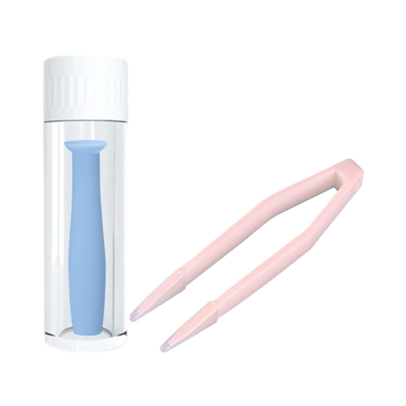[Australia] - Contact lens remover, contact lens vacuum, lens remover inserter, contact lens remover, suction device for contact lenses, with bottles without vent and white tweezers 