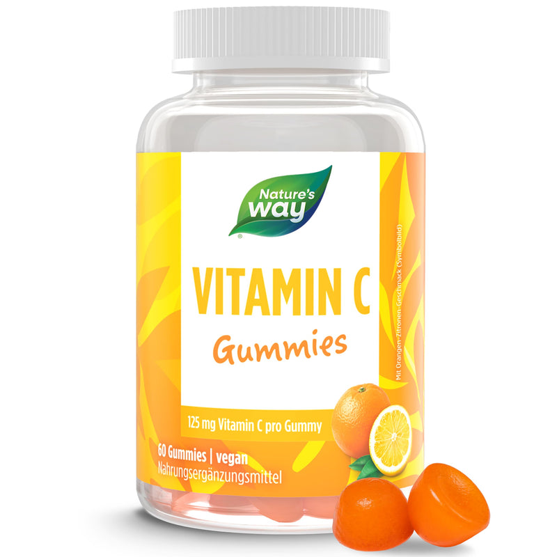[Australia] - Vitamin C gummy bears for adults I High-dose vitamin C gummies with 125mg I Vegan gluten & lactose-free gummy bears to strengthen the immune system, form collagen and combat fatigue I 60 pieces 