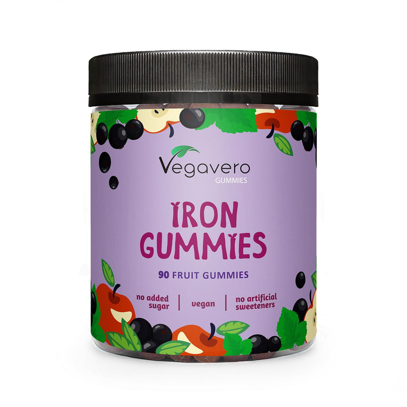 [Australia] - Iron gummy bears | 90 pieces | 97% fruit content | For children and adults | Free from additives and sweeteners | Of course | Alternative to iron tablets | Laboratory tested & vegan | Vegavero® 