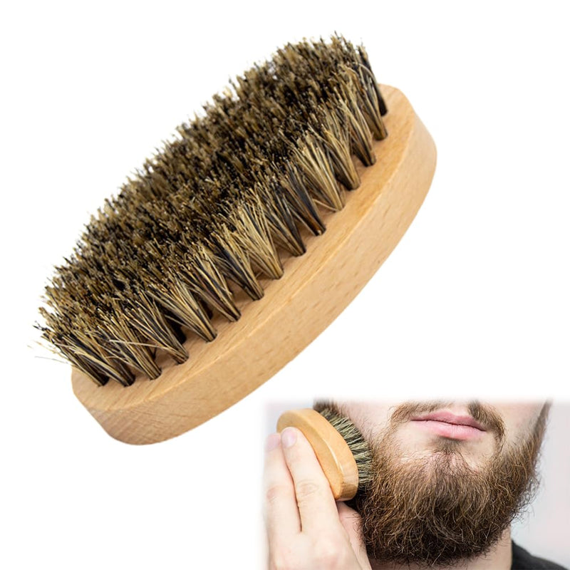 [Australia] - Beard brush, beard comb, beard brush men, hair brush wild boar bristles, beard brush made of wild boar bristles, 100% wild boar bristle brush for daily beard care, beard brush for men travel 