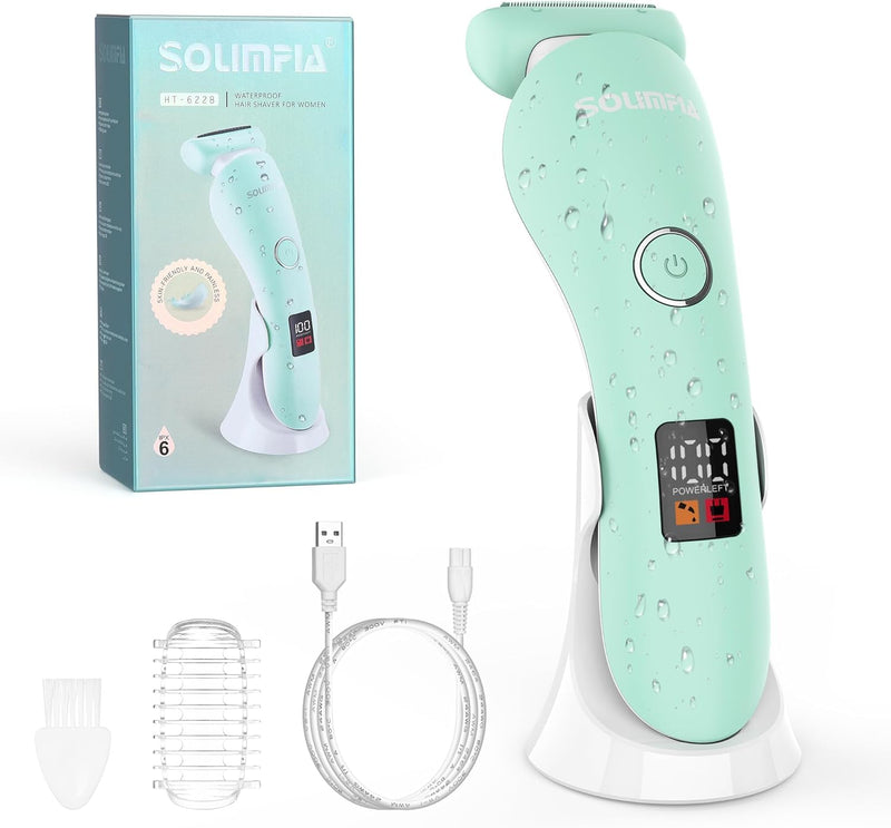 [Australia] - Solimpia Shaver Women's Electric Shaver for Body Leg Arms Armpits Bikini Zone Lady Shaver Wireless Wet Dry Shaver Bikini Trimmer for Women Rechargeable 