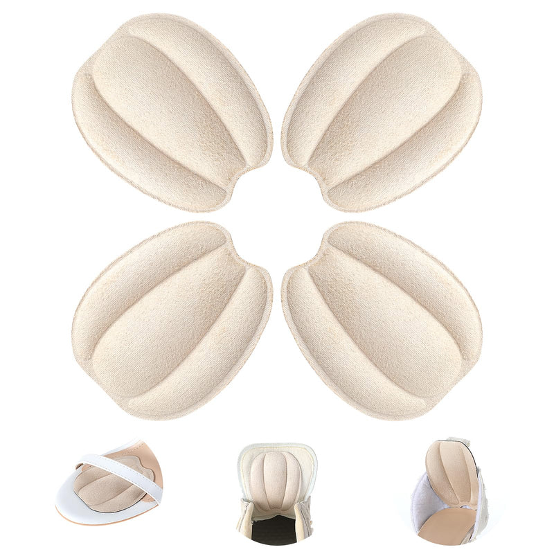 [Australia] - Oruola 2 pairs of non-slip tongue pads for loose shoes, heel pads, tongue pads for shoes, non-slip tongue cushion insert for loose shoes, men and women, shoe heel pads (beige) 