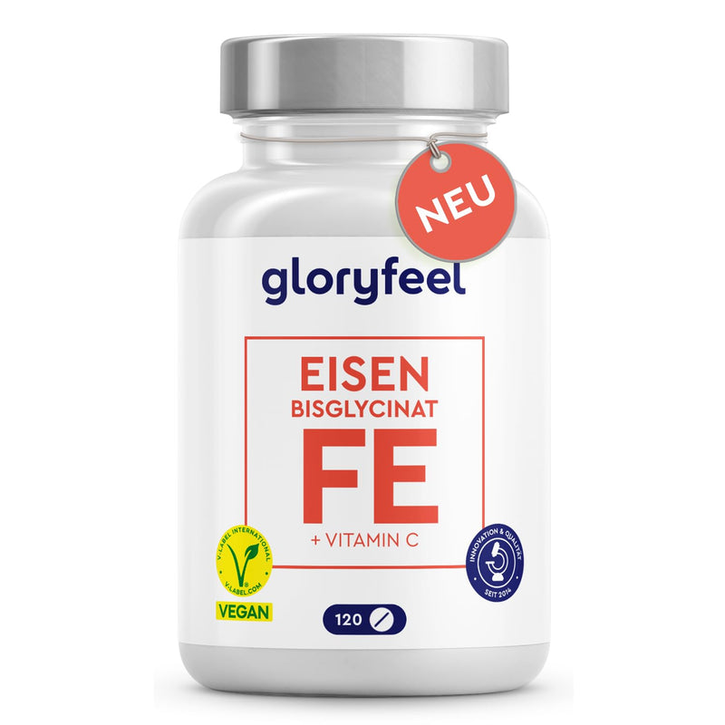 [Australia] - Iron with natural vitamin C (40mg) - iron bisglycinate + acerola (vitamin C) - vegan iron tablets - chelate form extremely bioavailable - 3-month pack - well tolerated & laboratory tested 