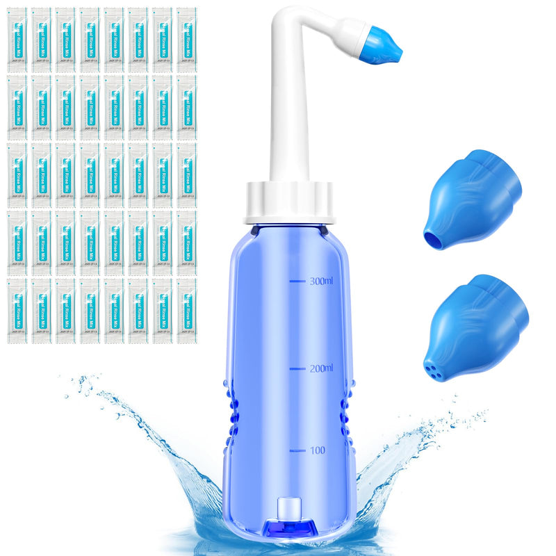 [Australia] - Rseuphiee nasal shower, 300 ml nasal rinse with 40 salt bags, nose cleaning and sinus care, nasal rinse salt for adults and children, nasal rinse for nasal cleansing for colds and allergies, BPA-free. 