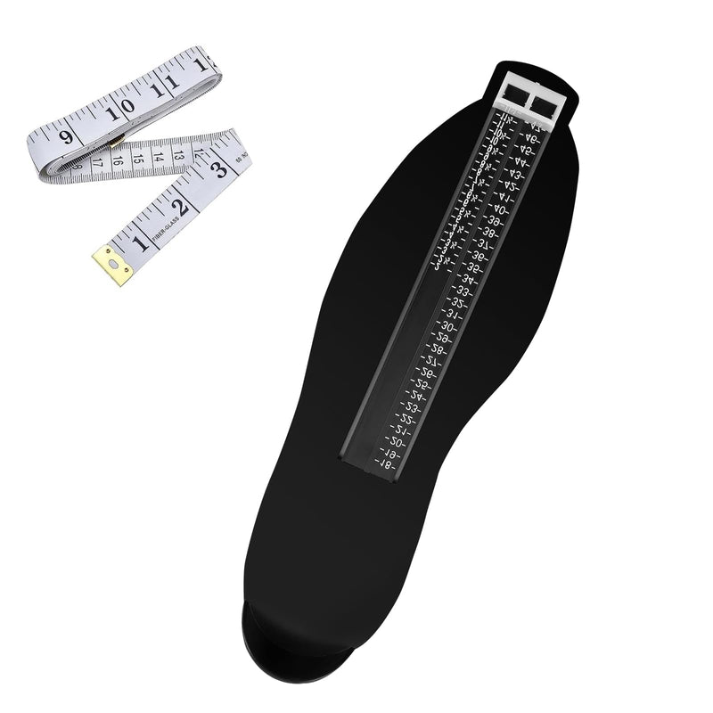 [Australia] - Wekuw foot measuring device, shoe size measurement, shoe sizer, shoe size measurement from 18 to 47, shoe size table, foot measuring device, shoe sizer for children with 1 measuring tape feet, for women, men, children's feet, black 