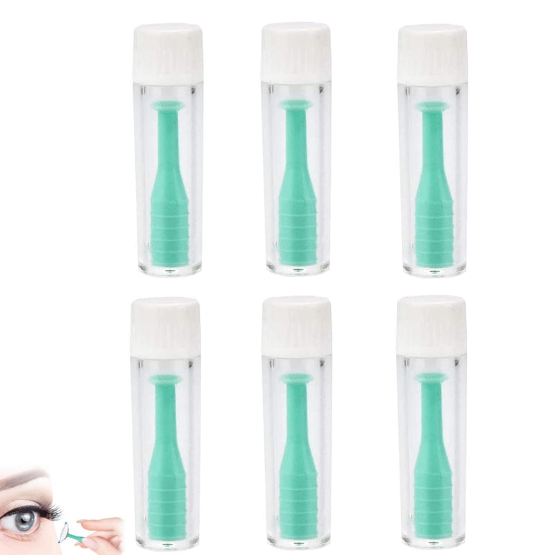 [Australia] - Bessy shop Contact Lens Sucker, Pack of 6 Suckers for Hard Lenses, Soft Contact Lens Green Inserter Remover, Simple Silicone Contact Lens Suction Cup with Bottle, Green 