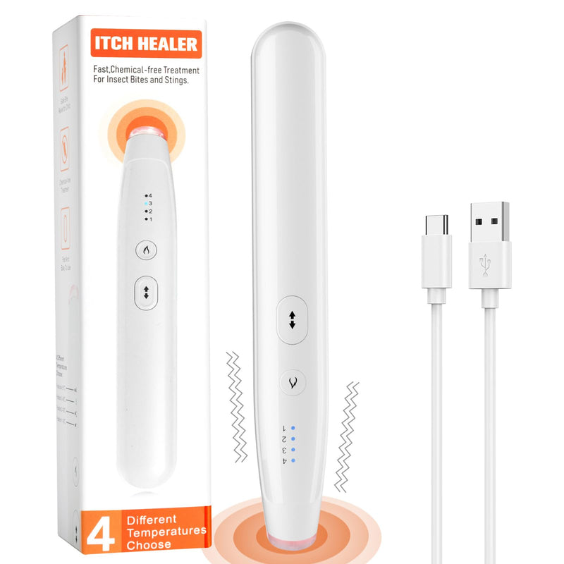 [Australia] - Insect bite healer electric, rechargeable without chemical substances, electric bite healer insect pen mosquito pen, heat pen against mosquito bites, heat pen anti-itch mosquito pen white-1 piece 