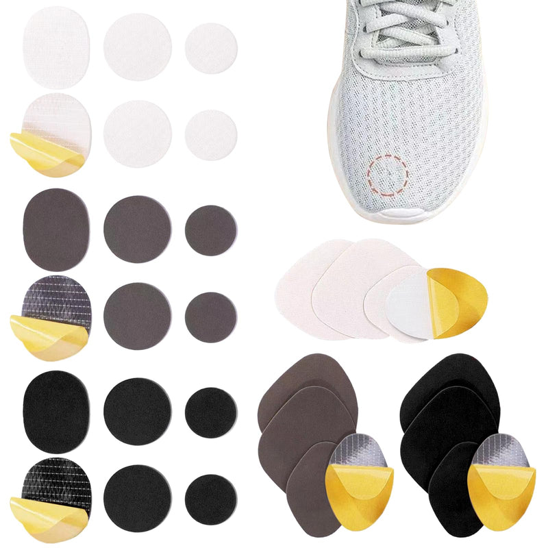 [Australia] - HESUSUSI Self-adhesive Repair Patches, Pack of 30 Shoe Repair Patch Kit Shoe Hole Repair Patch Round Self-Adhesive Heel Patch Self-Adhesive Shoe Heel Protection for Sneakers 