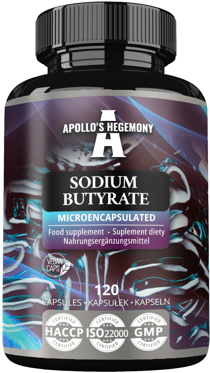 [Australia] - Sodium Butyrate 570 mg (30% butyric acid), 120 vegan capsules, 4 month supply, sodium supplement to support intestinal barrier regeneration and overall intestinal health - Apollo's Hegemony 