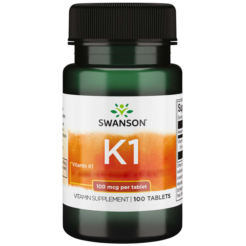 [Australia] - Swanson, Vitamin K1 (Phylloquinone), 100mcg, 100 vegan tablets, high dosage, laboratory tested, soy-free, vegetarian, gluten-free, non-GMO 